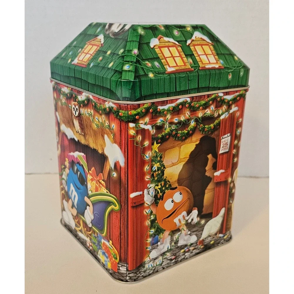 M&M's Reindeer Farm Christmas Village Series Tin 2003 Collectible #16